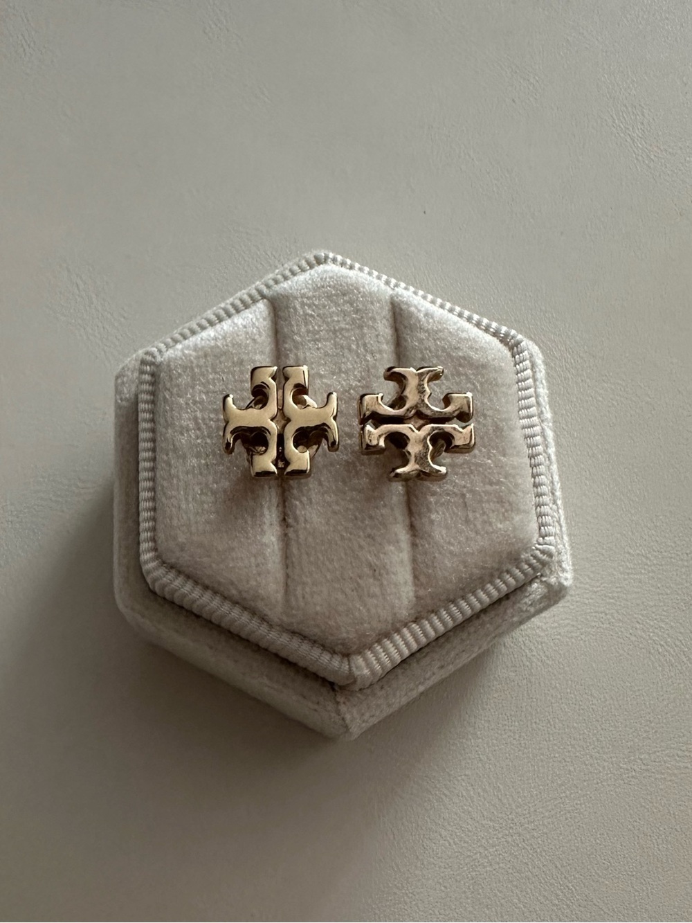 Tory Burch Gold Logo Stud Earrings